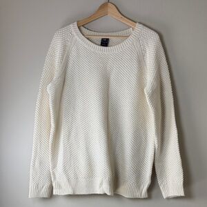 GAP Maternity Sweater XL NWT Cream Snow Cap Textured Knit Cozy Pullover